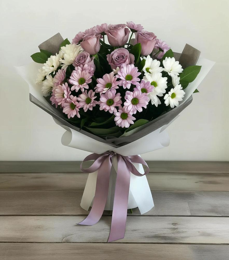 Букет цветов из: Хризантемы и Розы в Шемордан