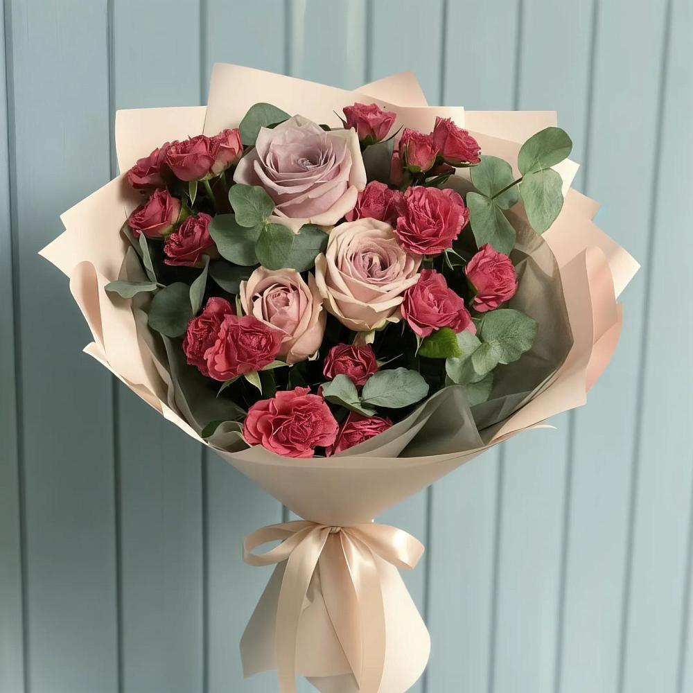 Букет цветов из: Гвоздики и Розы в Шемордан