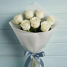 Букет 7 Белых роз Эдлесс Лав в Шемордан