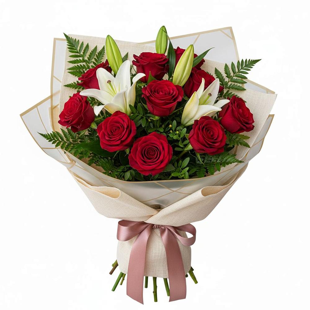 Букет цветов из: Лилии и Розы в Шемордан