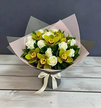 Букет цветов из:  Орхидеи и Розы #REPLACE_PRED# Шемордан