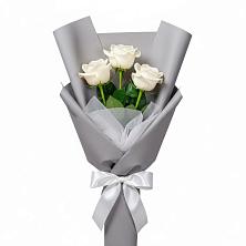 Букет 3 белые розы в Шемордан