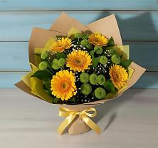 Букет цветов из:  Герберы и Хризантемы в Шемордан