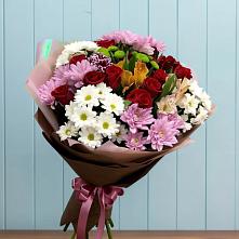 Букет цветов из:  Розы, Хризантемы и Альстромерии #REPLACE_PRED# Шемордан