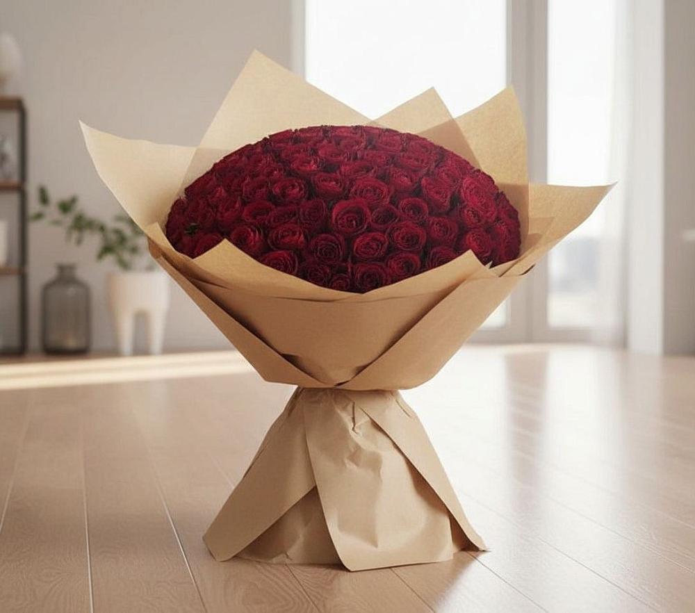 Букет 101 Красная роза в Шемордан