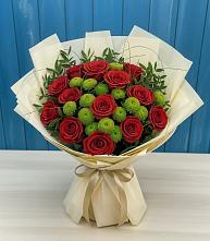 Букет цветов из:  Розы и Хризантемы #REPLACE_PRED# Шемордан