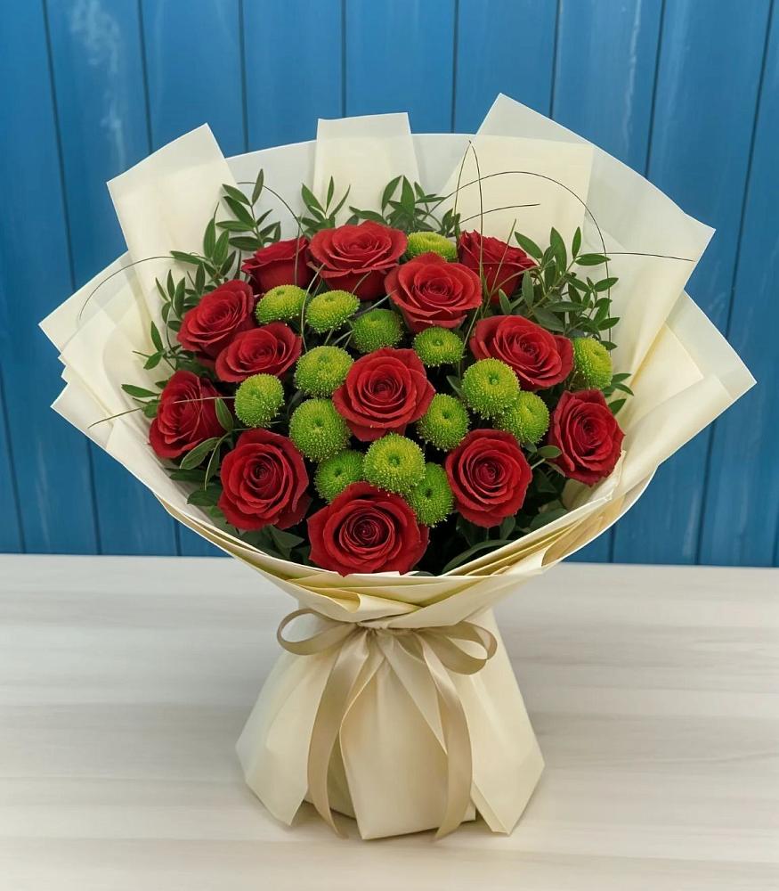 Букет цветов из: Розы и Хризантемы в Шемордан